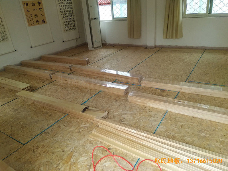 徐州北供電車間休閑館體育木地板鋪設案例1