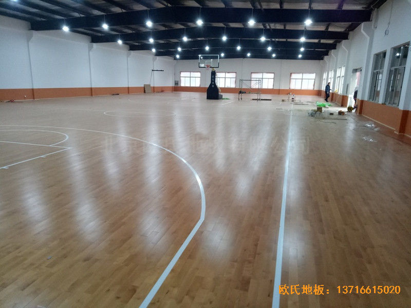 鹽城大豐區籃球館體育木地板鋪設案例4