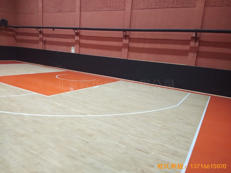 石家莊青園街電信營業廳對面籃球館體育木地板鋪設案例4